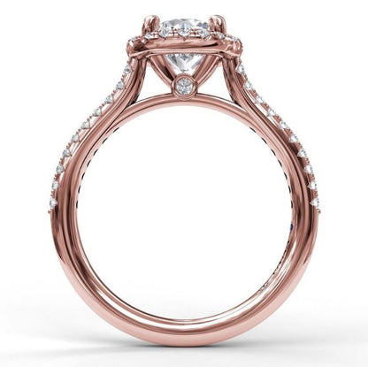 14 Karat Rose Gold Engagement Mounting