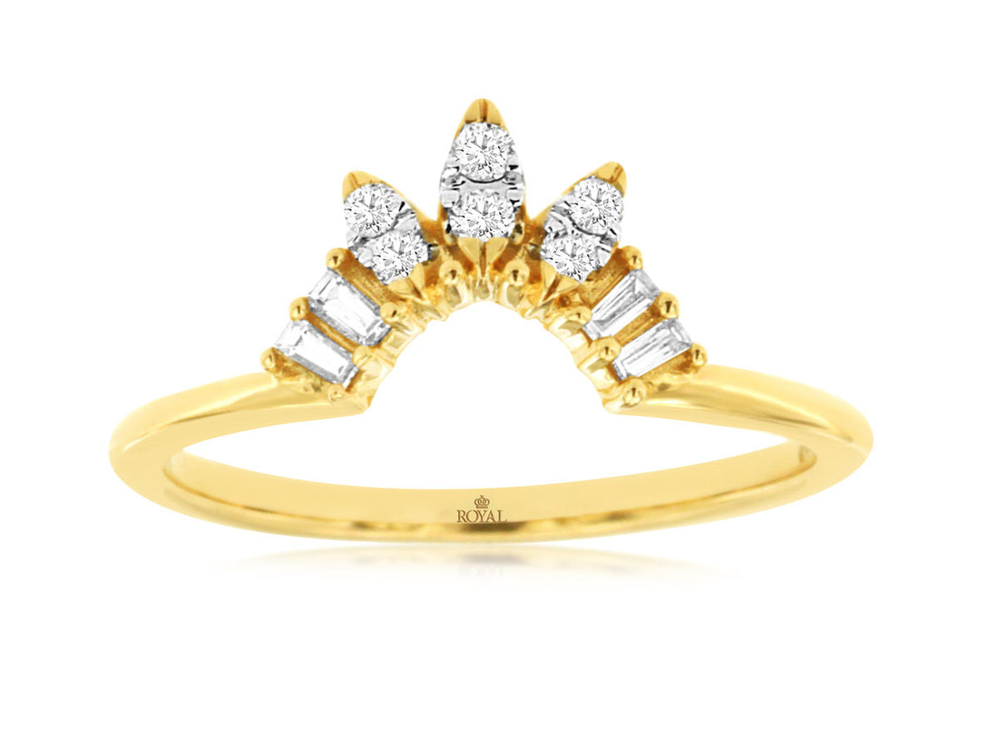 Curved 14 Karat Yellow Gold Ladies&