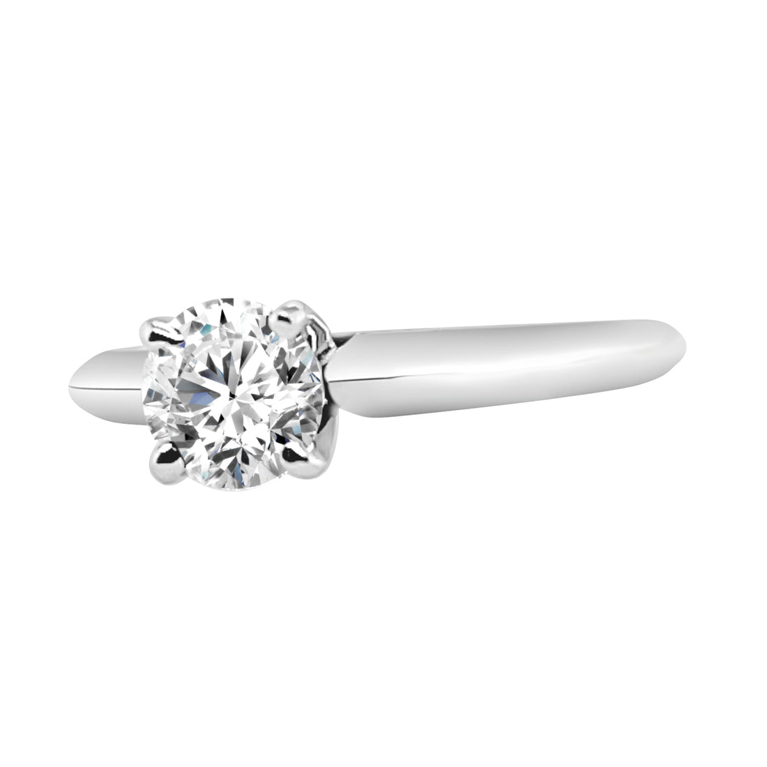 Stunning 14 Karat White Gold Engagement Ring with Lab Diamond - Round Shape, 0.50 Carat