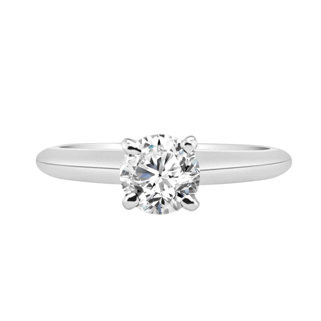 Stunning 14 Karat White Gold Engagement Ring with Lab Diamond - Round Shape, 0.50 Carat