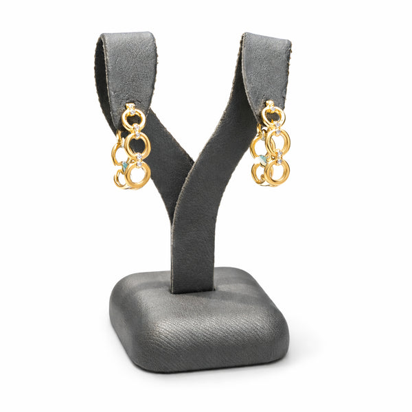 10 Karat Yellow Gold Natural Diamond Round Shape Earrings, 0.20 CTW