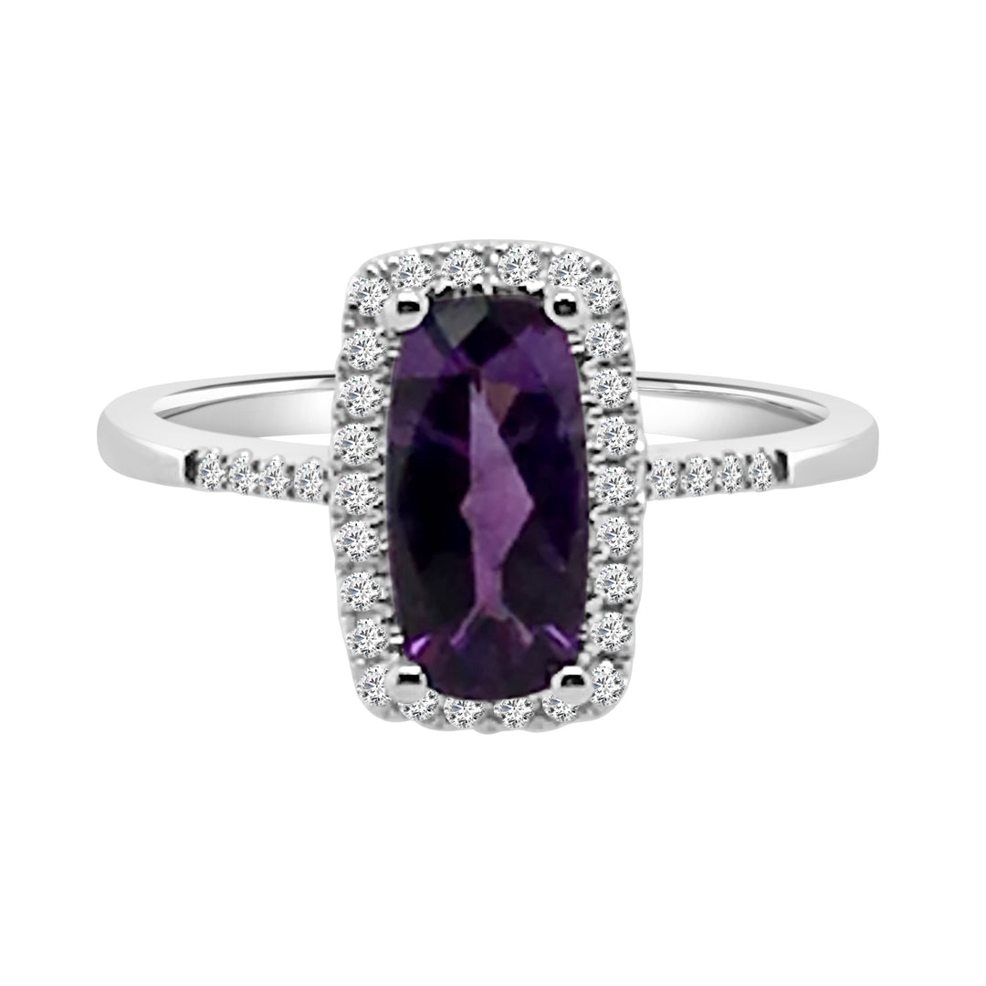 Checkerboard Cut Amethyst Ring in 14 Karat Yellow Gold - 1.07 Carat