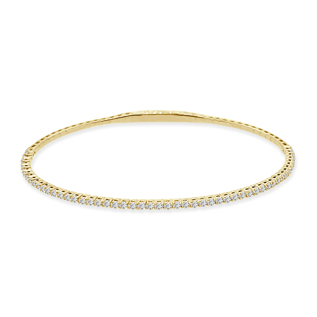 14 Karat Yellow Gold Bangle with 1.00 Carat Lab Diamond