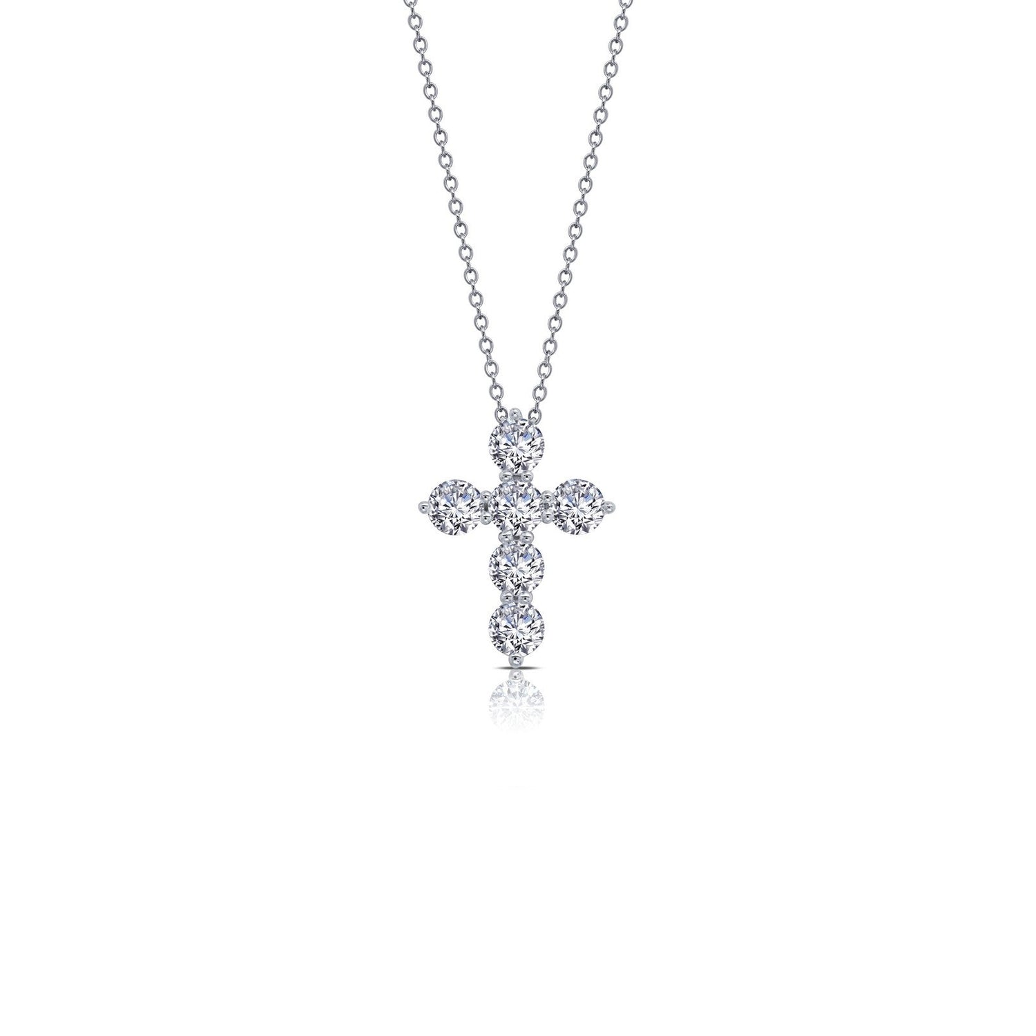 Lassaire Sterling Silver Cross Necklace - 1.02 Carat