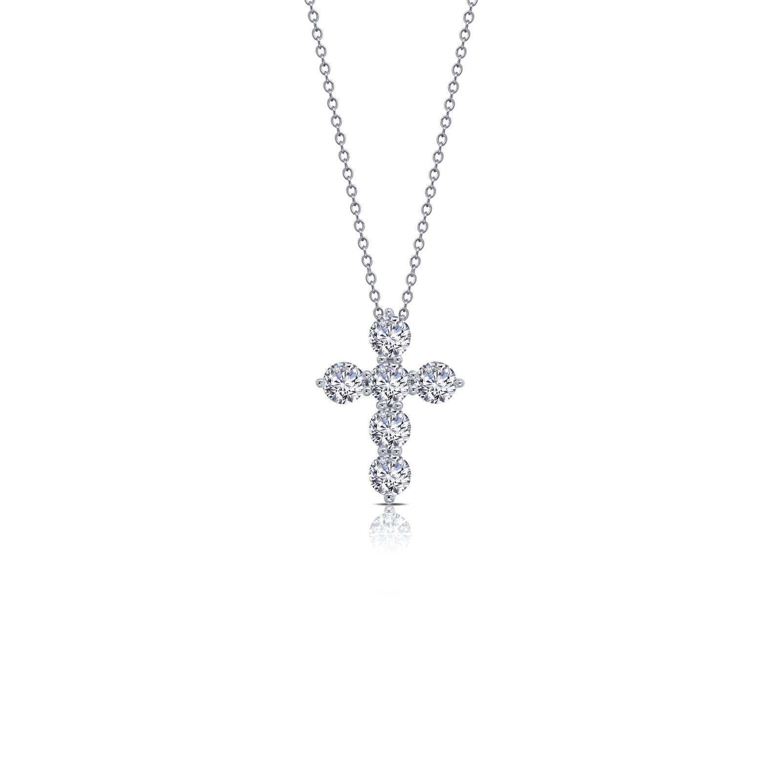 Lassaire Sterling Silver Cross Necklace - 1.02 Carat