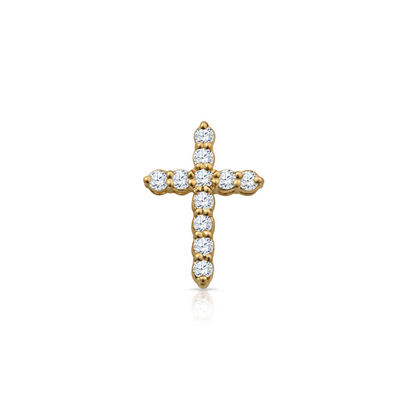 14K Yellow Gold Round Diamond Slider Pendant Necklace - 0.98ct Natural Diamond