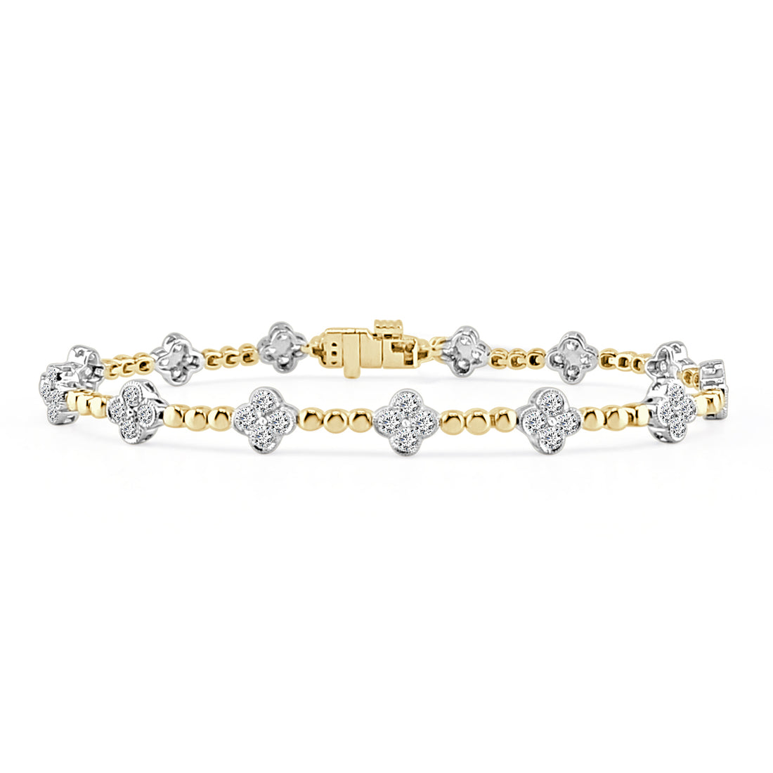 1.78 Carat Natural Diamond Two-Tone 14 Karat Bracelet