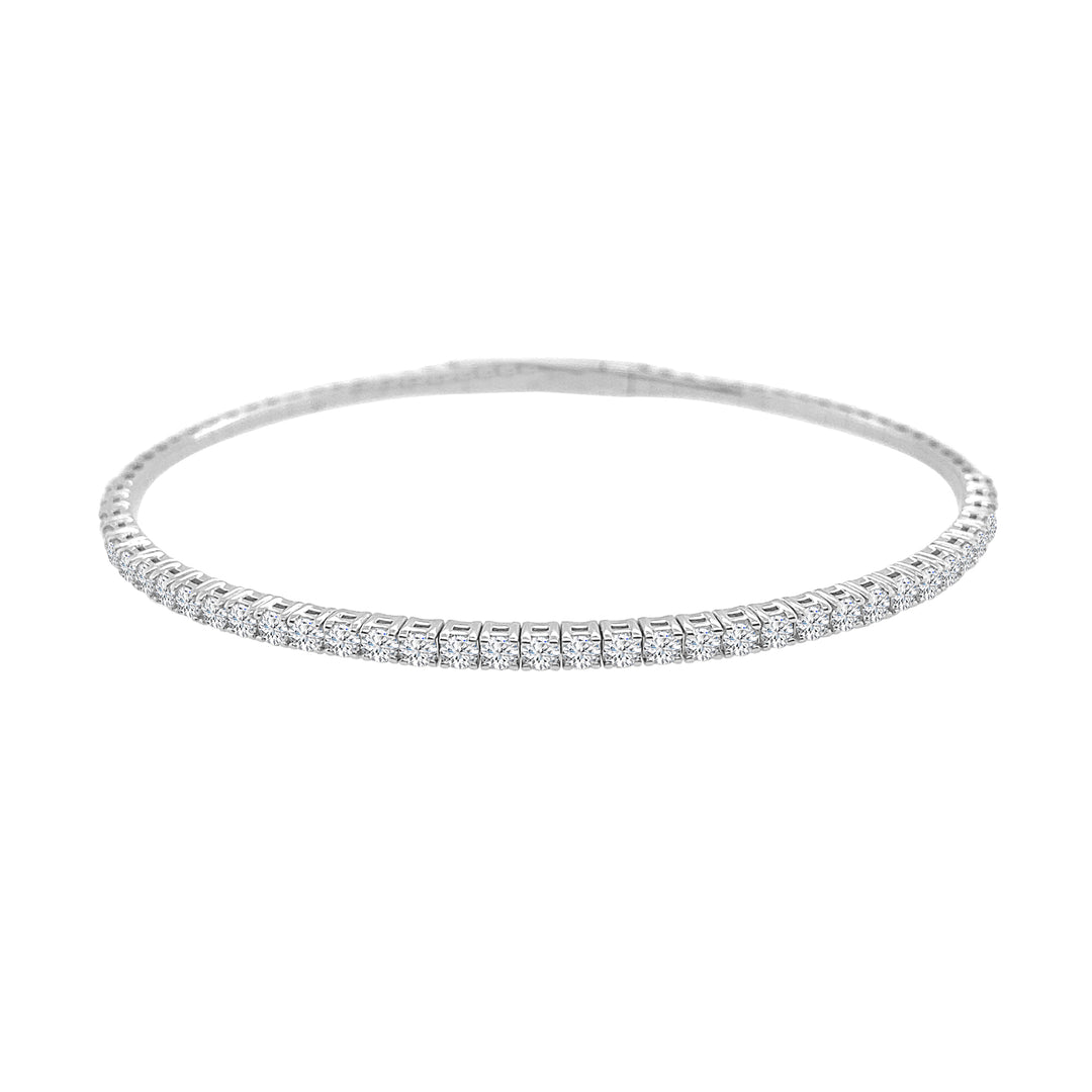 Flex Bangle in 14 Karat White Gold with Natural Diamond Accents