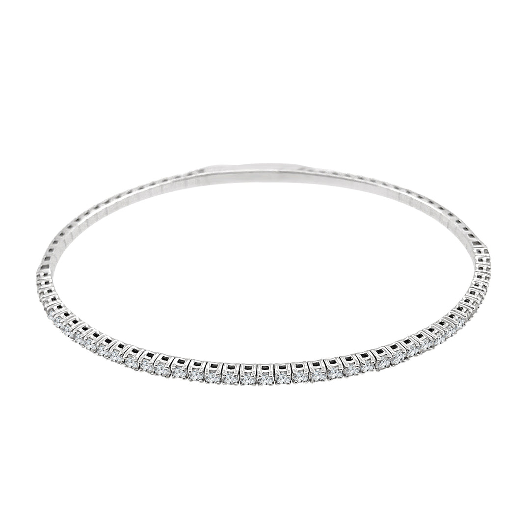 Flex Bangle in 14 Karat White Gold with Natural Diamond Accents