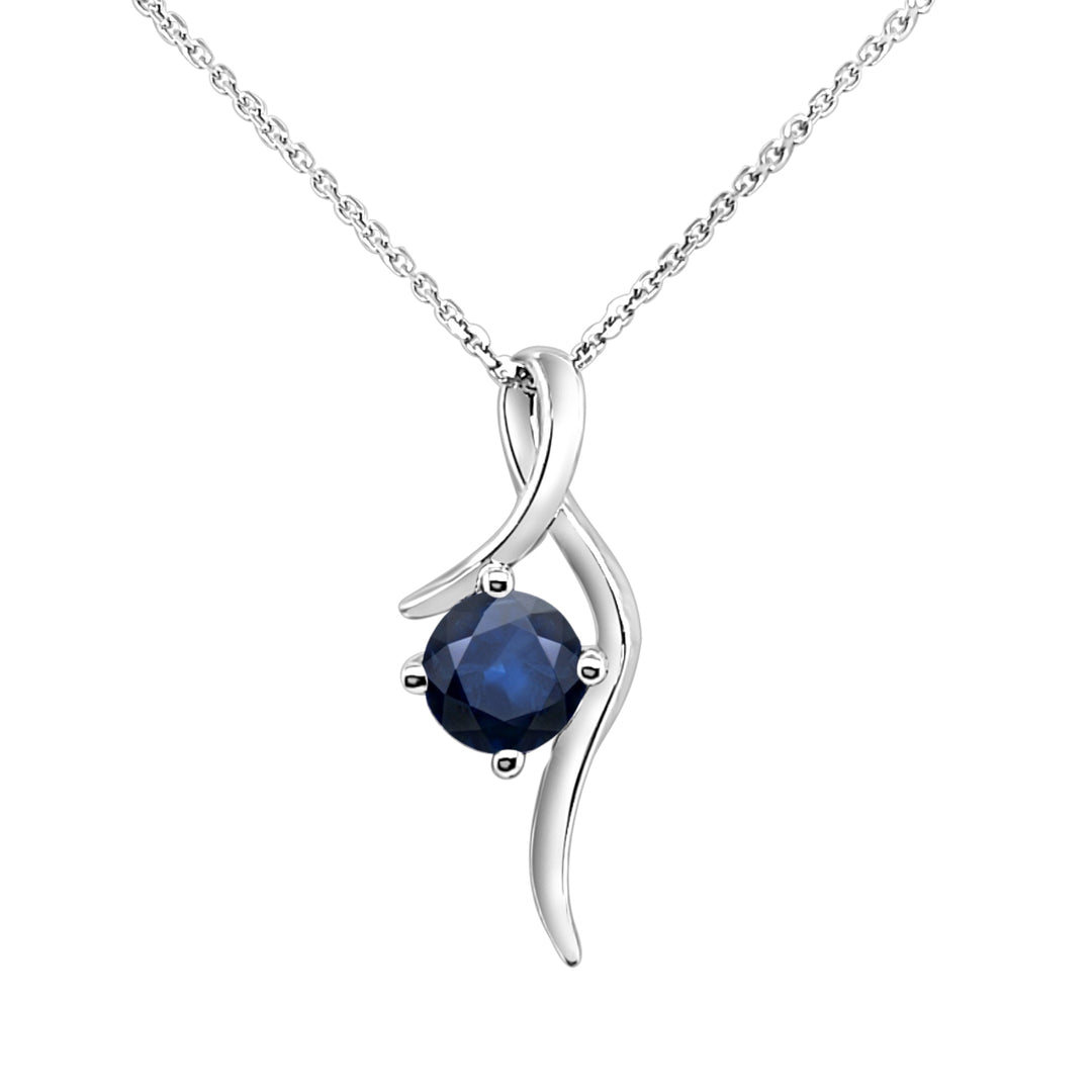 Free Form Tanzanite Necklace in 14 Karat White Gold