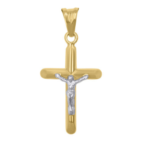 10 Karat Two-Tone Cross Necklace