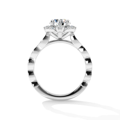 Platinum Halo Scalloped Engagement Mounting: A Unique and Exquisite Design