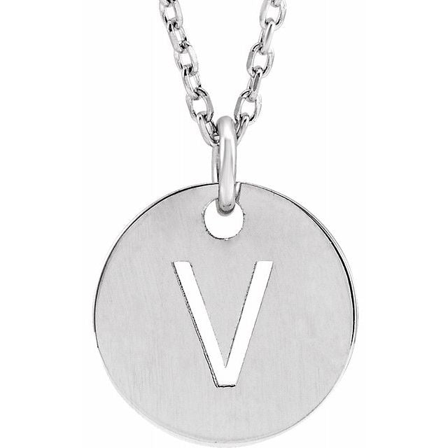 Initial V Sterling Silver Necklace