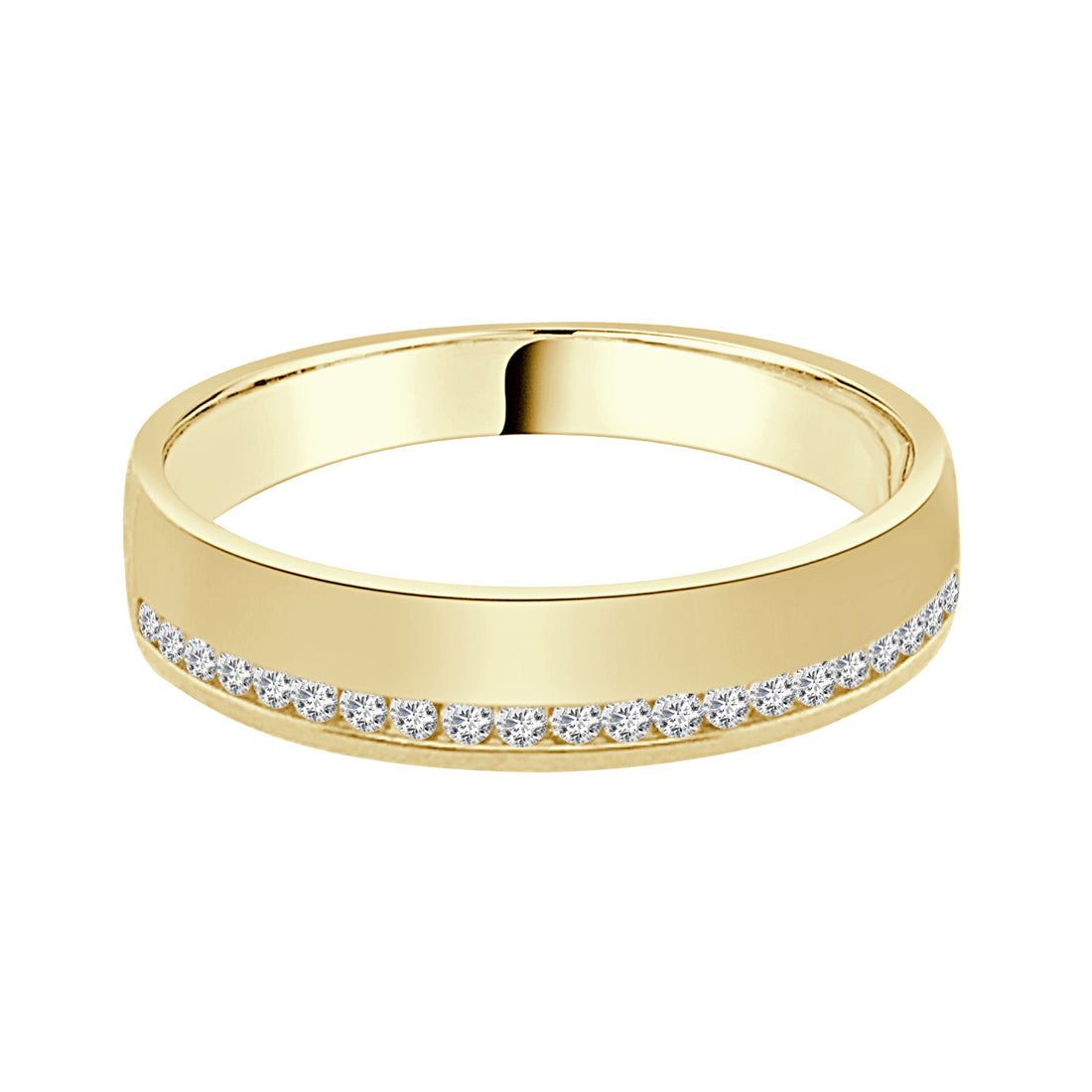 10K Yellow Gold Natural Diamond Wedding Band - 0.21 Carats