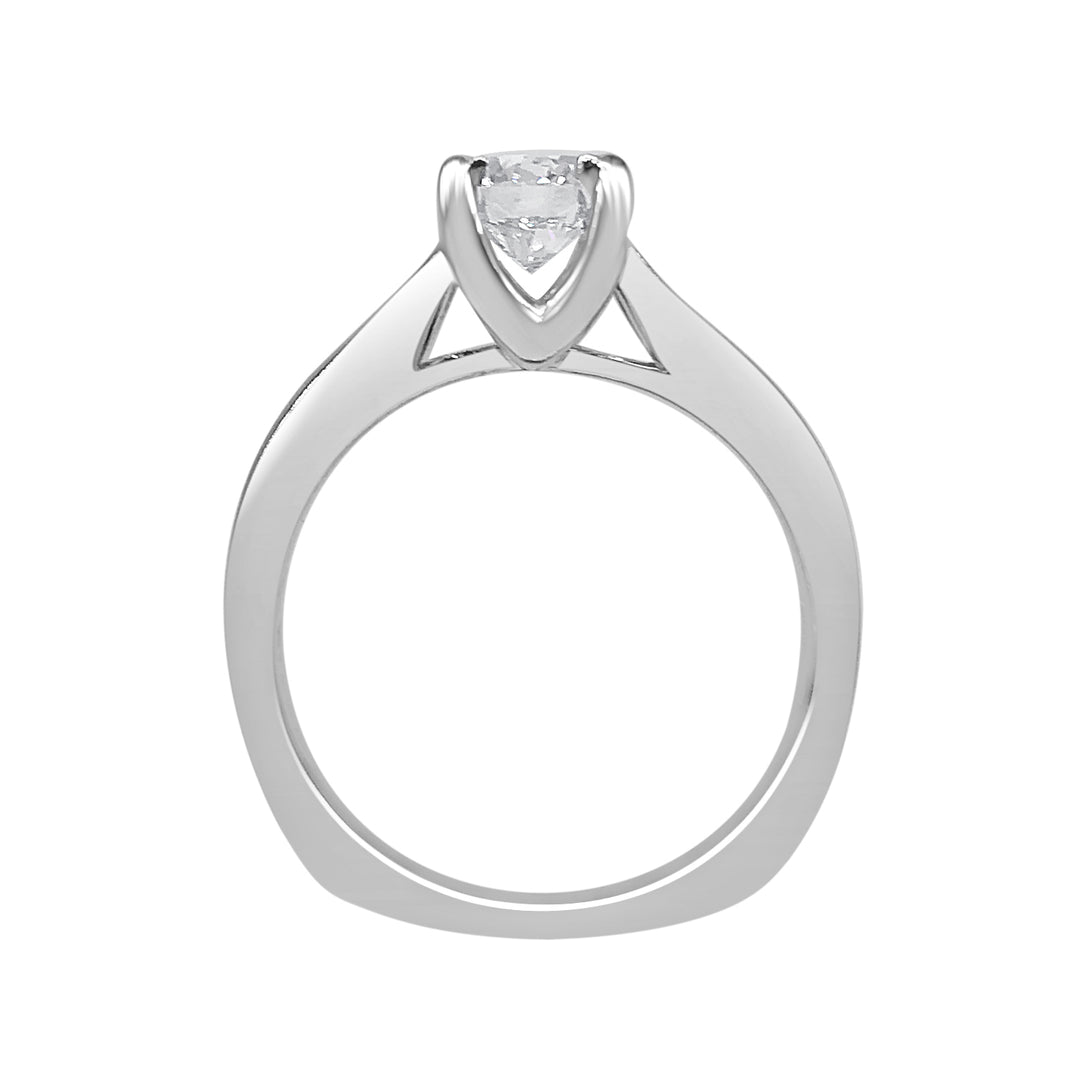 Diana Hof 18 Karat White Gold Round Shape Natural Diamond Engagement Ring