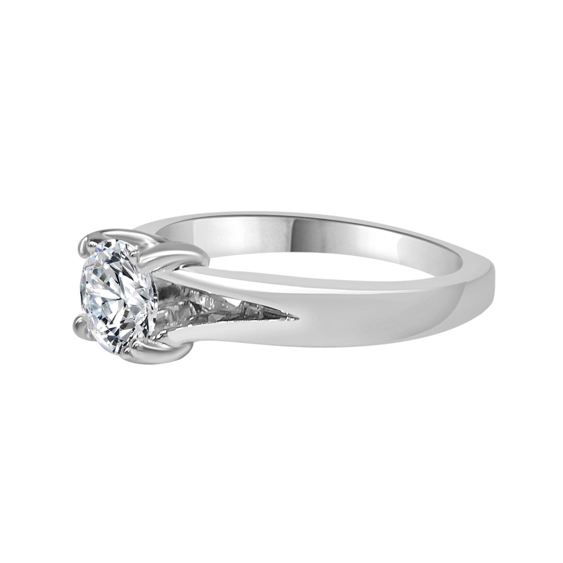 Diana Hof 18 Karat White Gold Natural Diamond Round Shape Engagement Ring - 0.81 Carat