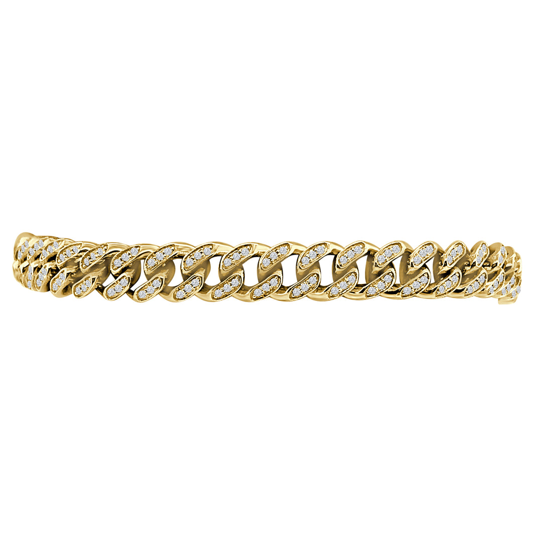 Sparkling Elegance: Pave Diamond 14 Karat Yellow Gold Bracelet