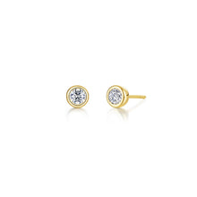 Vintage Glamour: Lassaire April Birthstone Solitaire Stud Earrings in Gold Plated Sterling Silver - 0.34 Carat