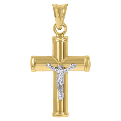 10 Karat Two-Tone Crucifix Necklace