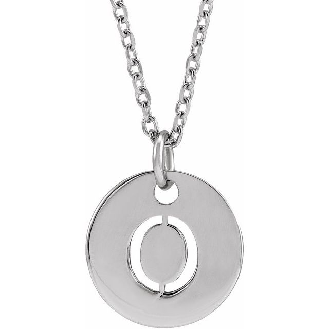 Personalized Initial O Sterling Silver Necklace