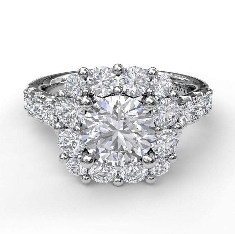 The Elegance Collection: Cushion Cut Engagement Mounting in 14 Karat White Gold