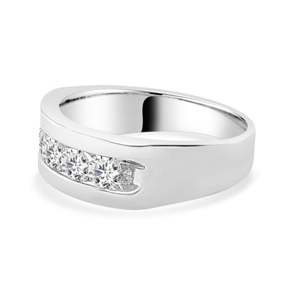 14K White Gold Channel Set Diamond Wedding Band - 1.01 Carat (Round Shape)