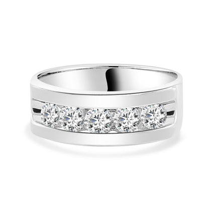 14K White Gold Channel Set Diamond Wedding Band - 1.01 Carat (Round Shape)