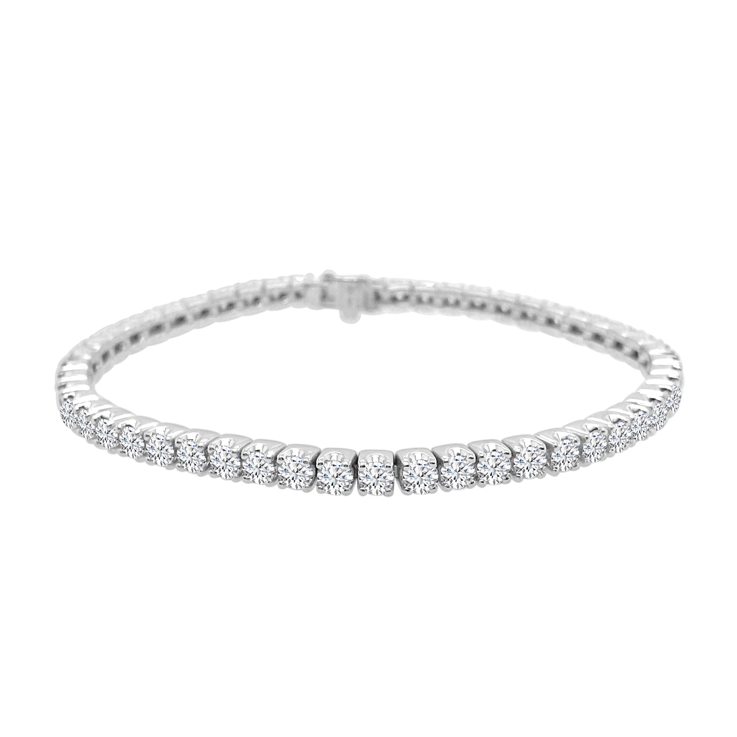 Dazzling 14 Karat White Gold Bracelet with Natural Diamond Accent- 5.97 Carat