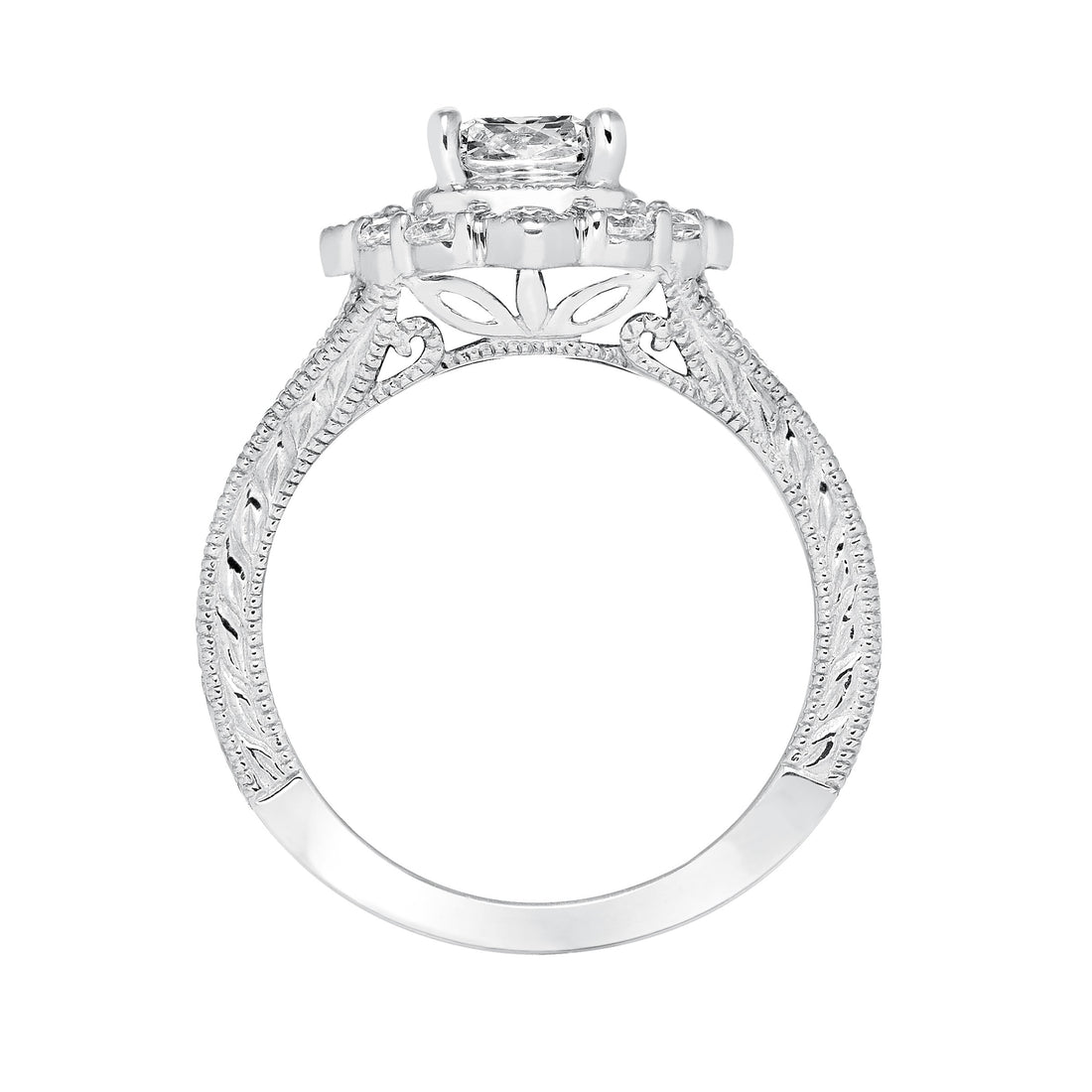 Classic 14 Karat White Gold Engagement Mounting