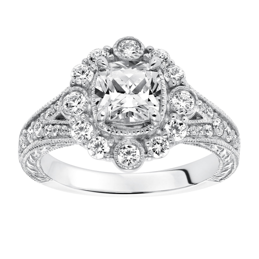 Classic 14 Karat White Gold Engagement Mounting