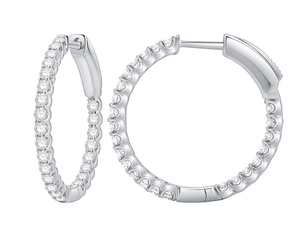 1.00 Carat Round Lab Diamond Earrings in 14 Karat White Gold