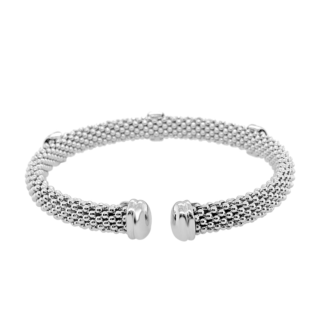 Sterling Silver Popcorn Cuff Bangle