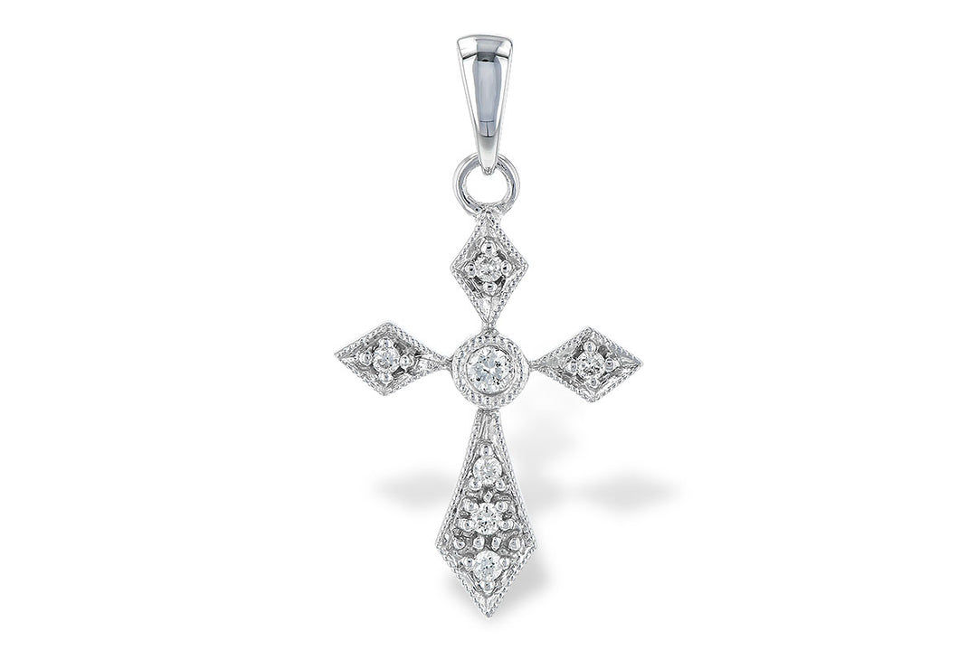 Timeless Elegance: Vintage Style 14 Karat White Gold Necklace with Natural Diamond Accent