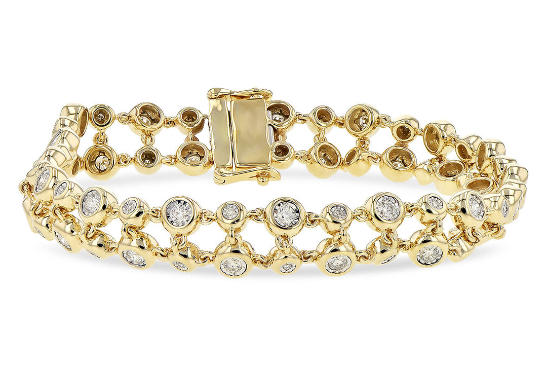 Dazzling 14 Karat Yellow Gold Diamond Bracelet - A Timeless Classic