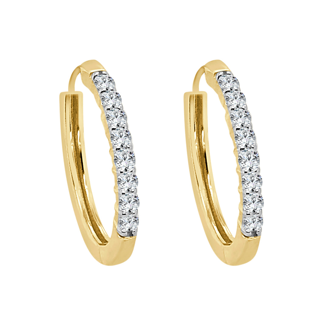 14 Karat White Gold Earrings with Natural Diamond Totaling 0.49 Carats