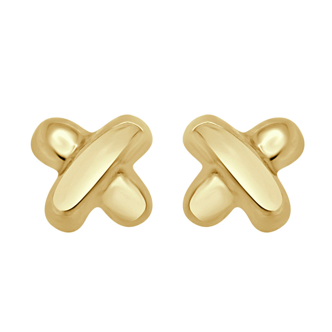 14 Karat Yellow Gold Cross Design Earrings