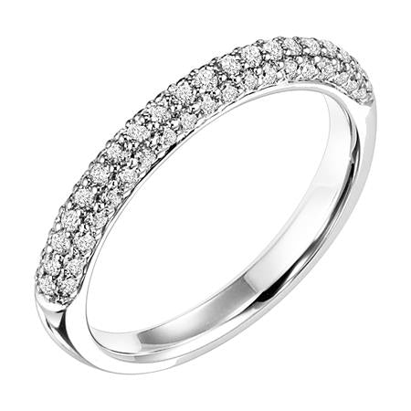 Elegant 14 Karat White Gold Wedding Band with Sparkling Natural Diamonds