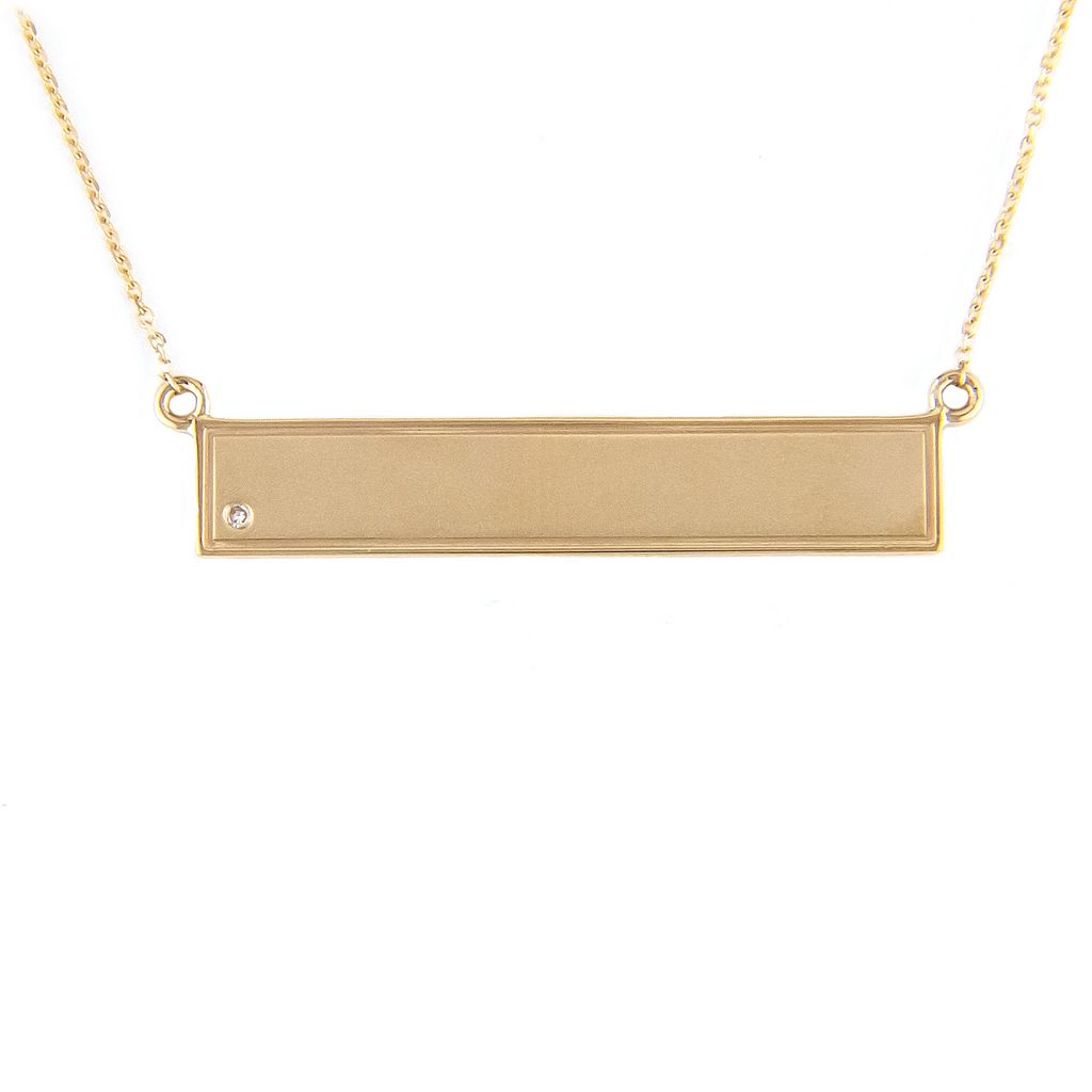 0.01 Carat Natural Diamond Necklace in 14 Karat Yellow Gold