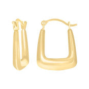 Square 14 Karat Yellow Gold Earrings