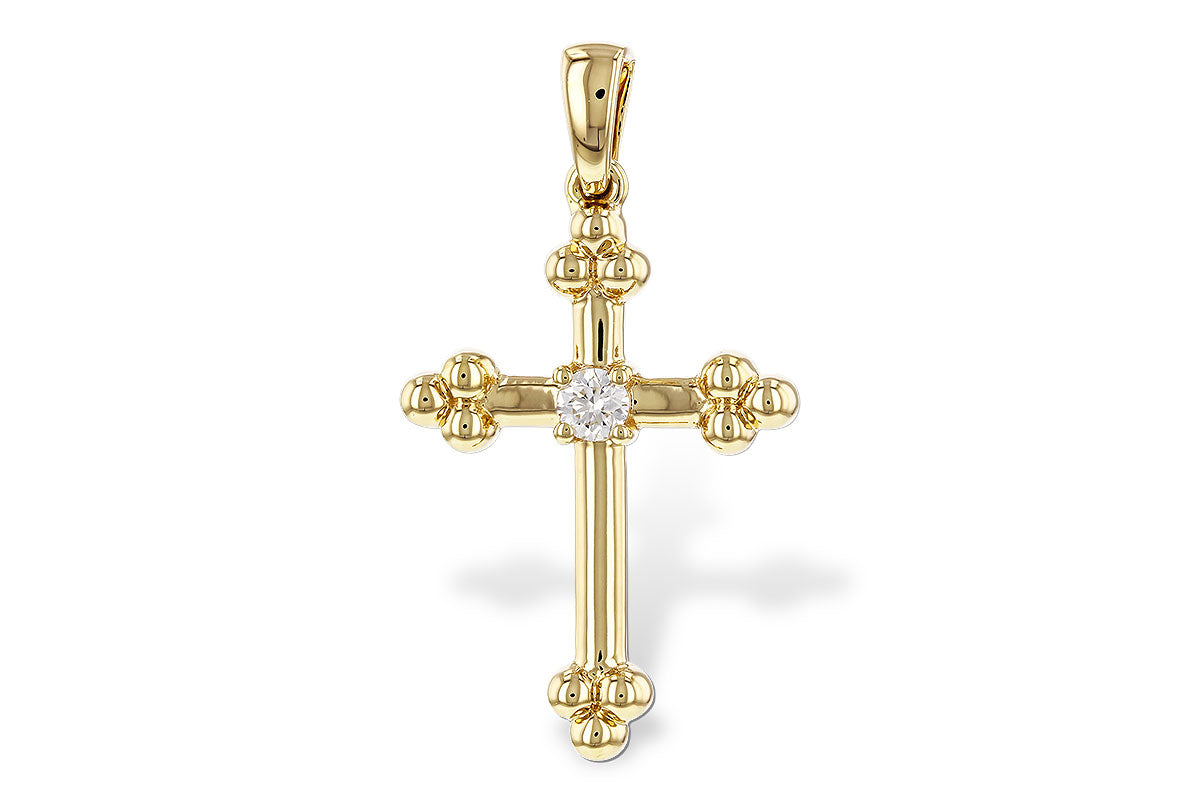 14K Yellow Gold Natural Diamond Pendant Necklace - 0.05 Carat