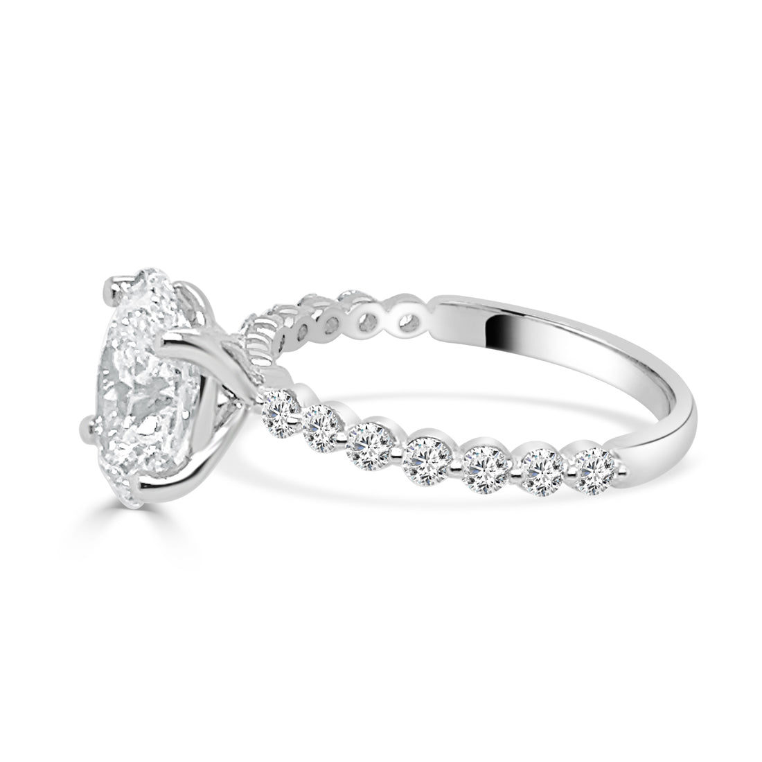 Oval Lab Diamond Engagement Ring in 14 Karat White Gold - 2.00 Carats