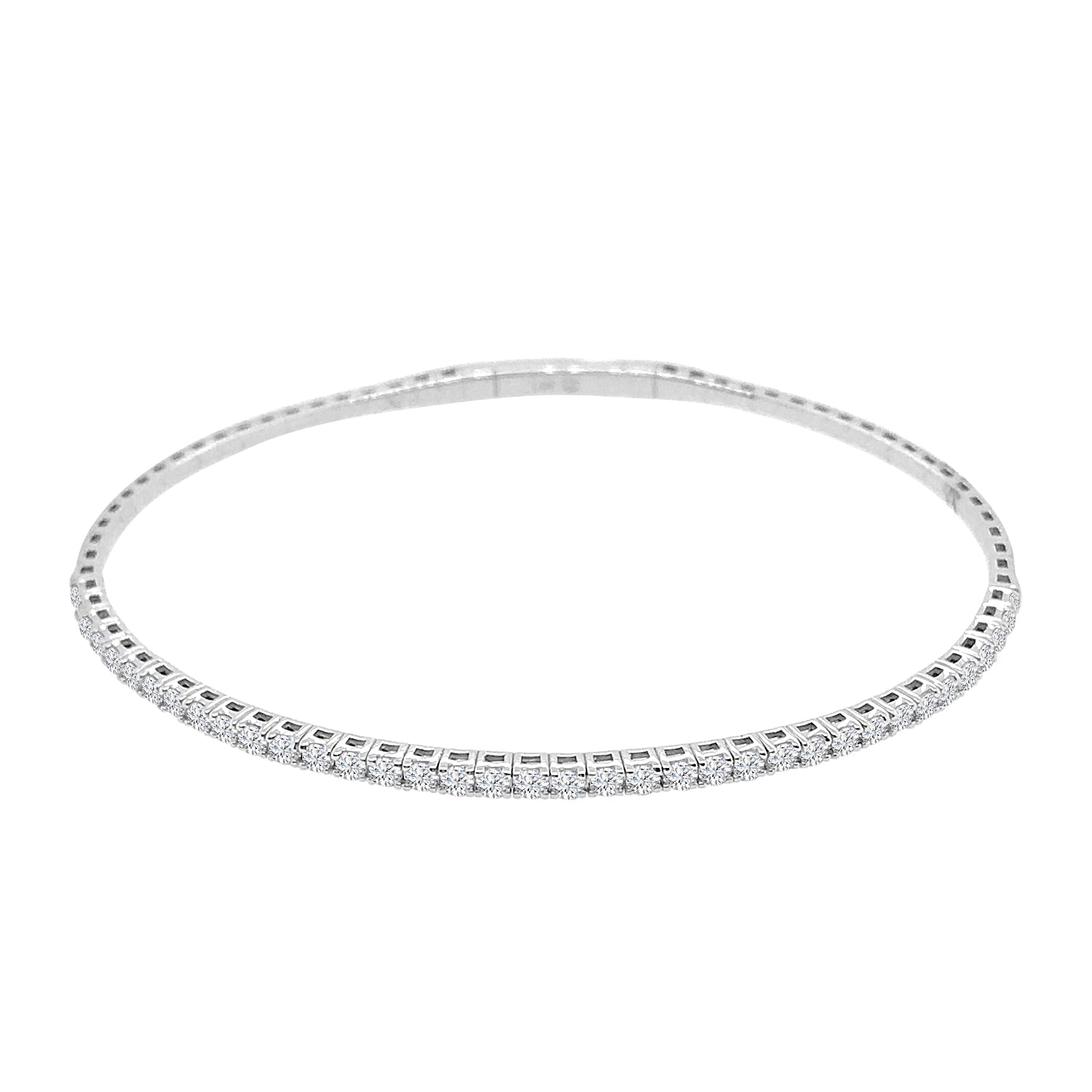 Breathtaking Flex Bangle in 14 Karat White Gold with 1.00 Carat Natural Diamond