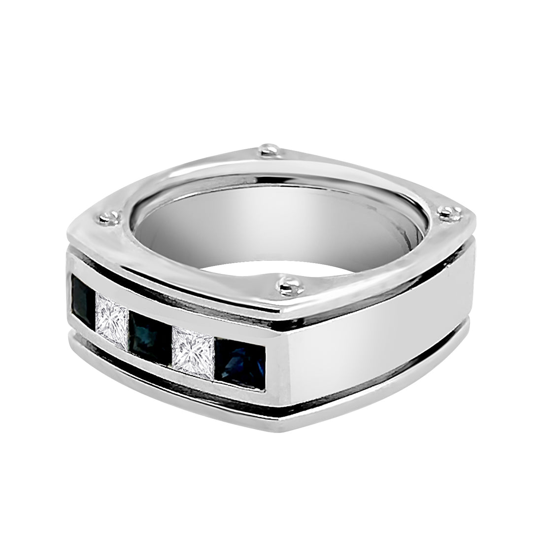 White Gold 14K Wedding Band with 0.75 Carat Natural Diamond