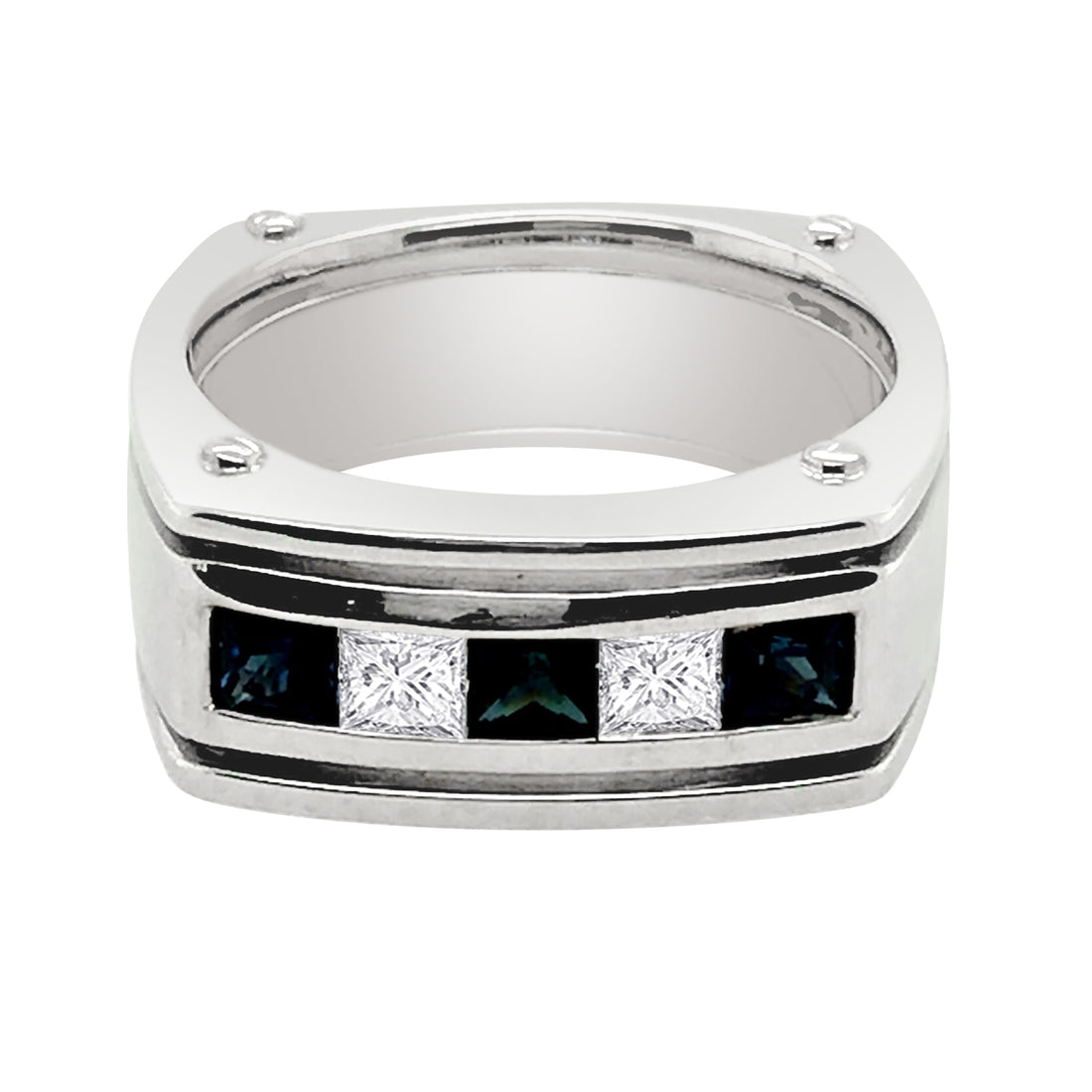 White Gold 14K Wedding Band with 0.75 Carat Natural Diamond
