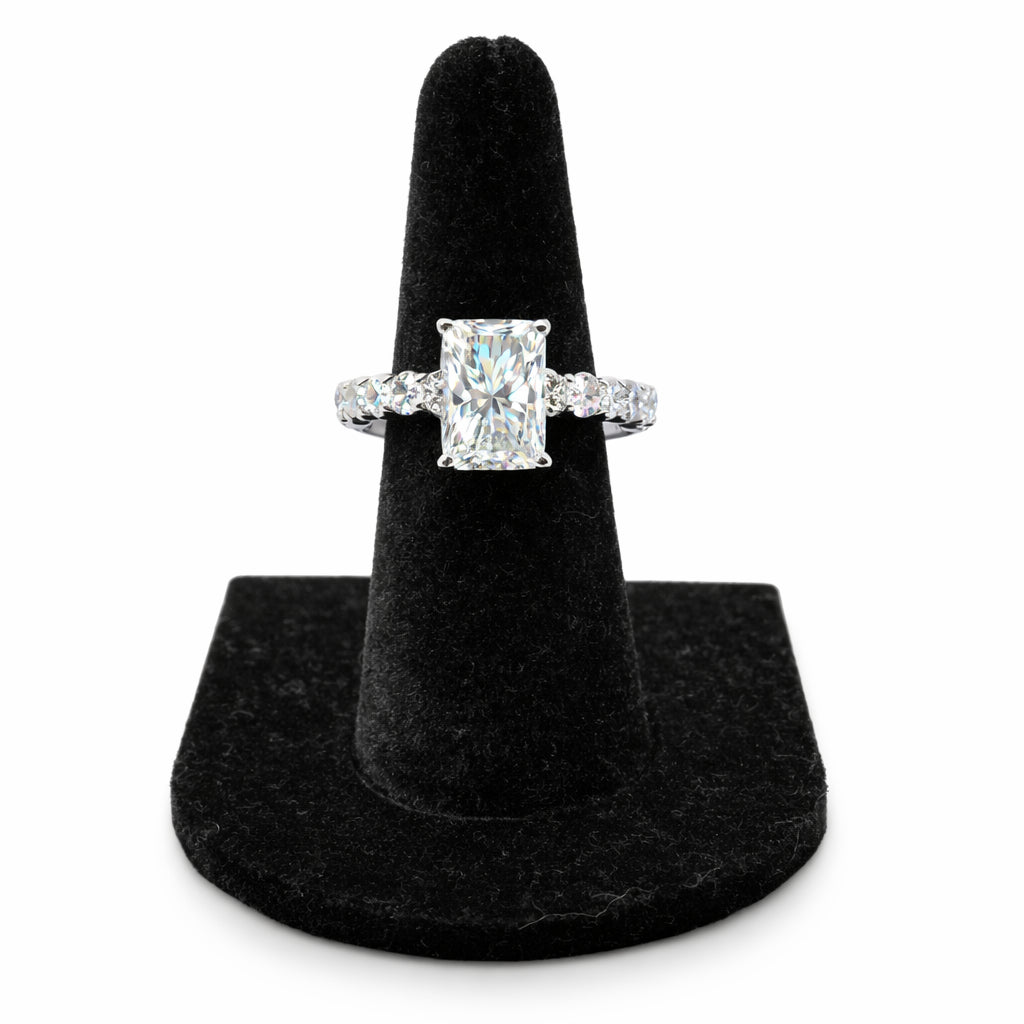 Radiant Cut Lab Diamond Engagement Ring in 14K White Gold - Size 3