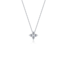 Trillium Bud Platinum Coated Sterling Silver Necklace with Lassaire Round Shape 0.37 Carat