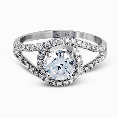 Platinum Bypass Cubic Zirconia Engagement Mounting