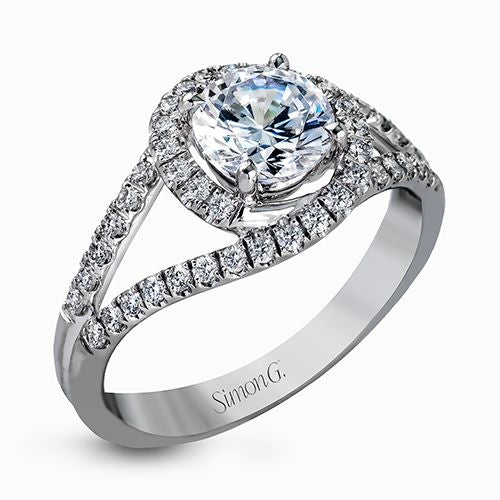 Platinum Bypass Cubic Zirconia Engagement Mounting