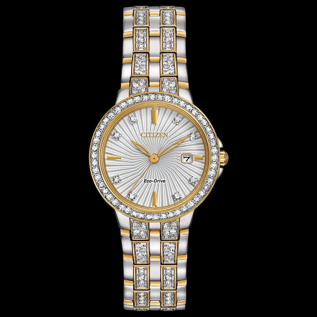 Ladies Silhouette Crystal Stainless Steel Watch