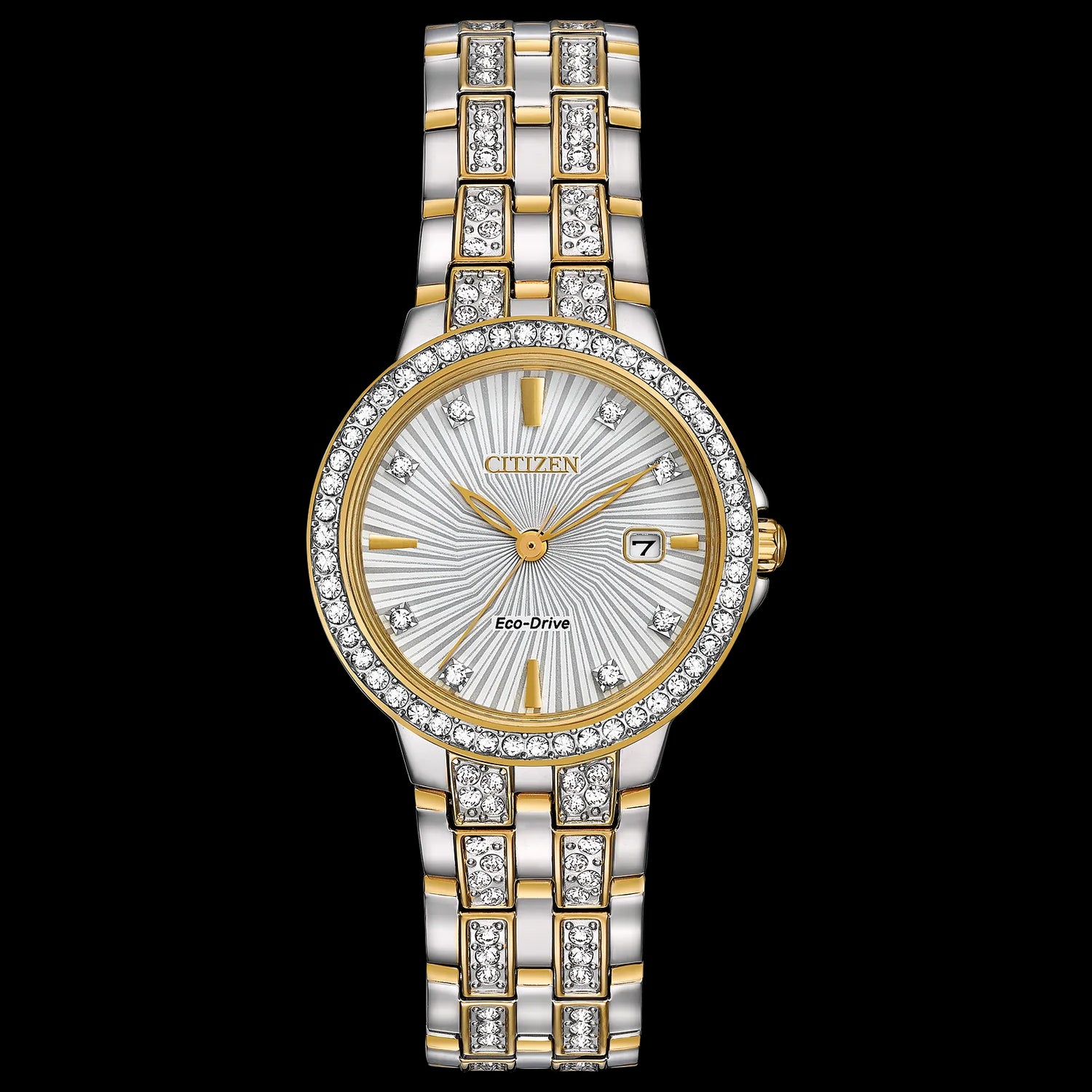 Ladies Silhouette Crystal Stainless Steel Watch